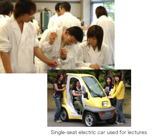 Single-seat electric car used for lectures